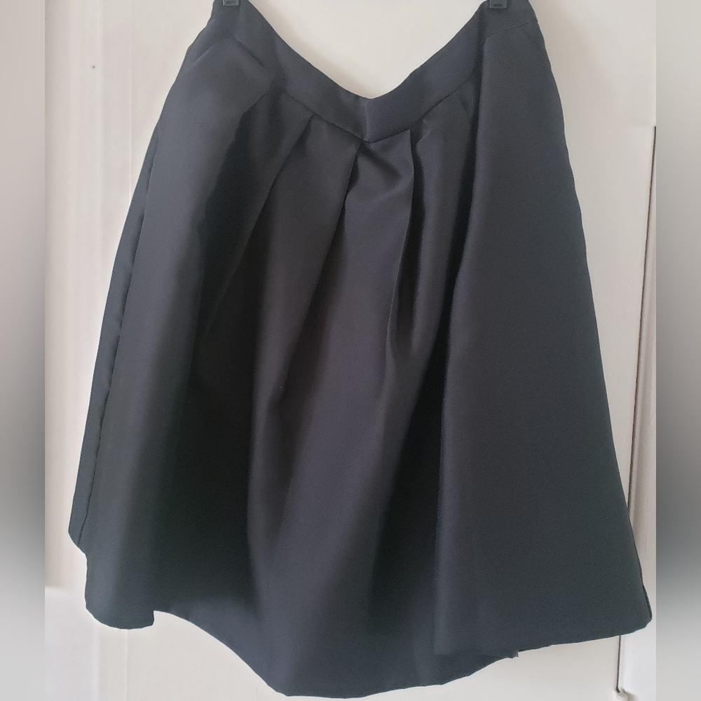 Ann Taylor Black Midi Pleated Skirt
